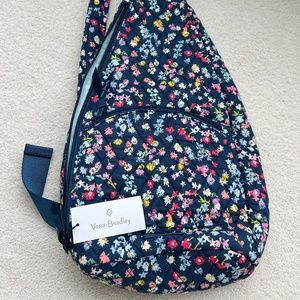 Vera Bradley Navy Floral Sling Backpack
